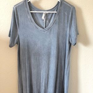 Grey/Blue Cable and Gauge Flowy Tunic